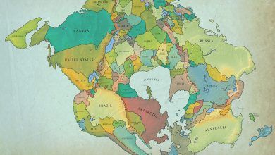 نقشه سیاسی جهان امروز در 250 میلیون سال بعد