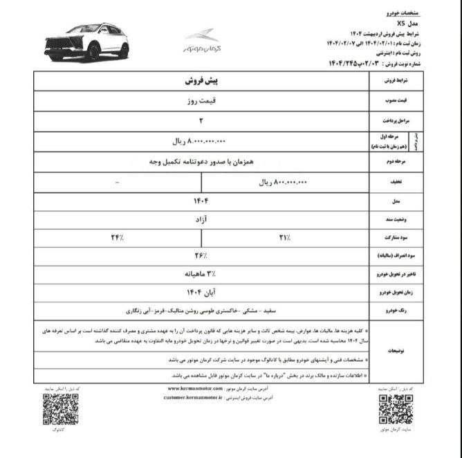 طرح پیش فروش محصولات کرمان موتور ویژه اردیبهشت 1404 اعلام شد 3 طرح پیش فروش محصولات کرمان موتور ویژه اردیبهشت 1404
