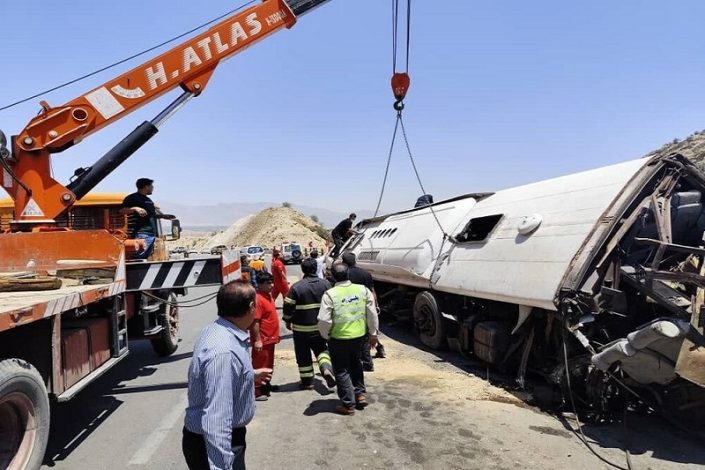 تصادف مرگبار اتوبوس در استان فارس