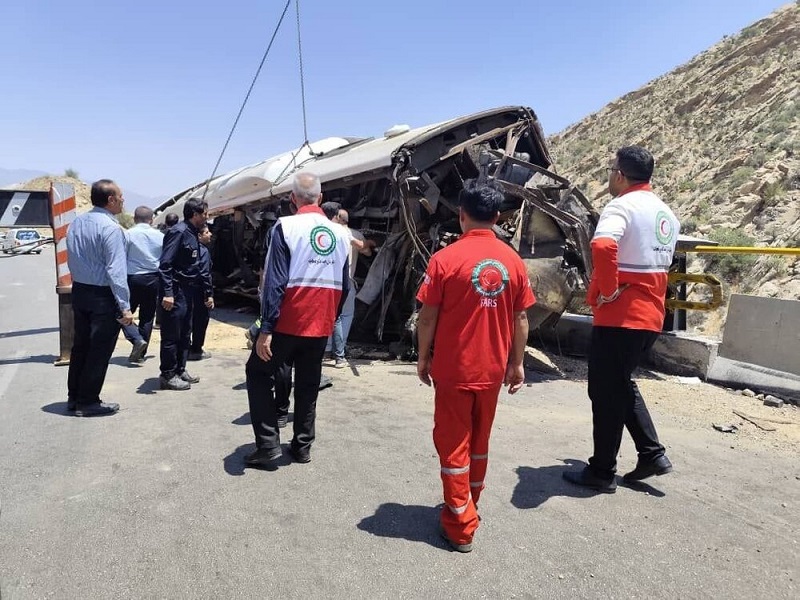 تصادف مرگبار اتوبوس در استان فارس