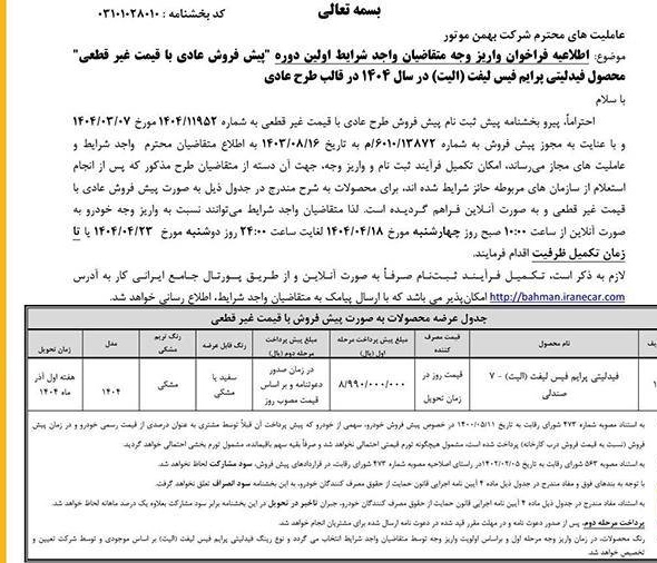 شرایط فروش فیدلیتی الیت تیر 1404 اعلام شد 2 شرایط فروش فیدلیتی الیت تیر 1404