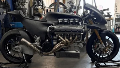 موتورسیکلت با موتور V8 فراری