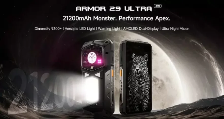 معرفی Ulefone Armor 29 Ultra با باتری ۲۱۲۰۰mAh و تراشه دایمنسیتی ۹۳۰۰
