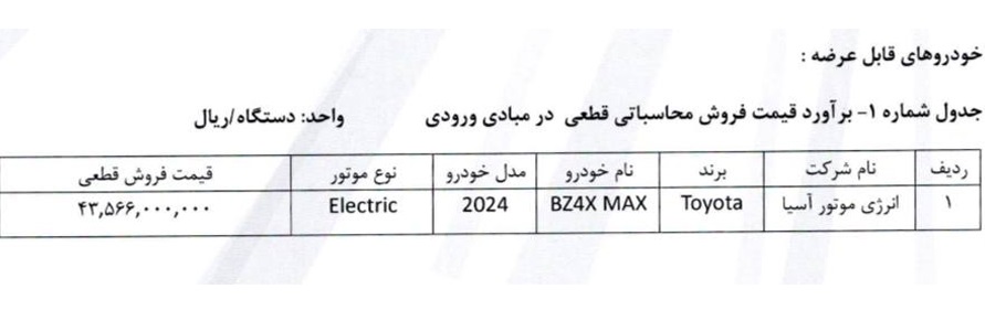 شرایط فروش تویوتا bZ4X مکس شهریور 1404 3 شرایط فروش تویوتا bZ4X مکس شهریور 1404