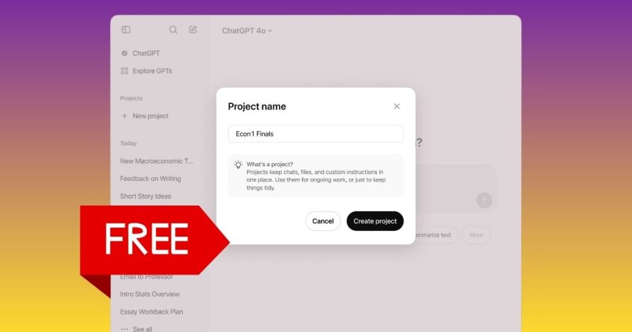 ویژگی Projects در ChatGPT برای همه کاربران رایگان شد 1 ویژگی Projects در ChatGPT برای همه کاربران رایگان شد