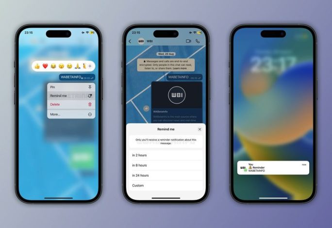 واتساپ برای آیفون یادآور پیام‌ها را فعال کرد