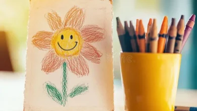 flower drawing with Crayon Crayon
